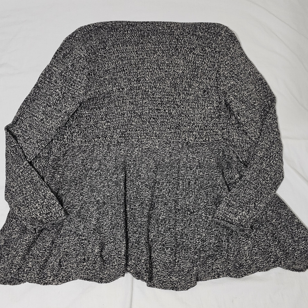 Eileen Fisher Open Front Cardigan Large Linen Wool Marled Knit Boho Minimalist - Picture 6 of 9